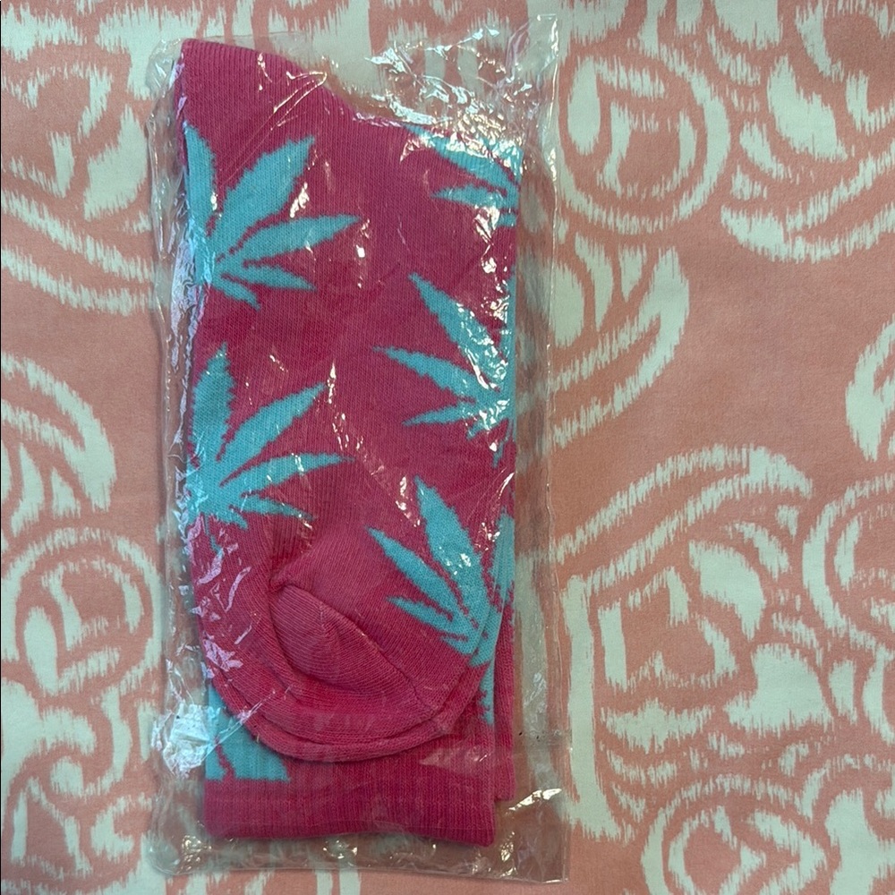 Pink and Blue hemp Patterned Socks
